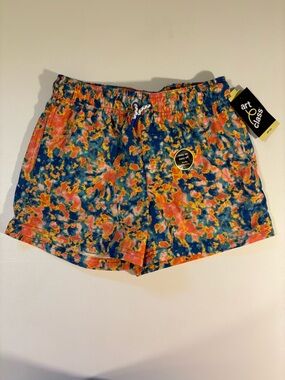 art class Bright Tie-Dye Kids Shorts - Blue, Orange, Yellow